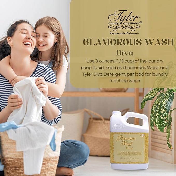 Worldwide Nutrition Bundle Compatible with Tyler Glamorous Wash Diva Laundry Liquid Detergent - Hand and Machine Washable Diva Laundry Detergent - 1.89L (64 Fl Oz) Detergent with Keychain