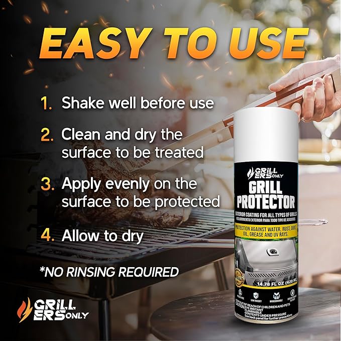 2-Pack Ceramic Grill Protector | Rust Prevention Spray & Anti Rust Spray for Metal | UV Shield & Blackstone Griddle Conditioner Alternative for Exterior Protection - 14.8 fl oz.