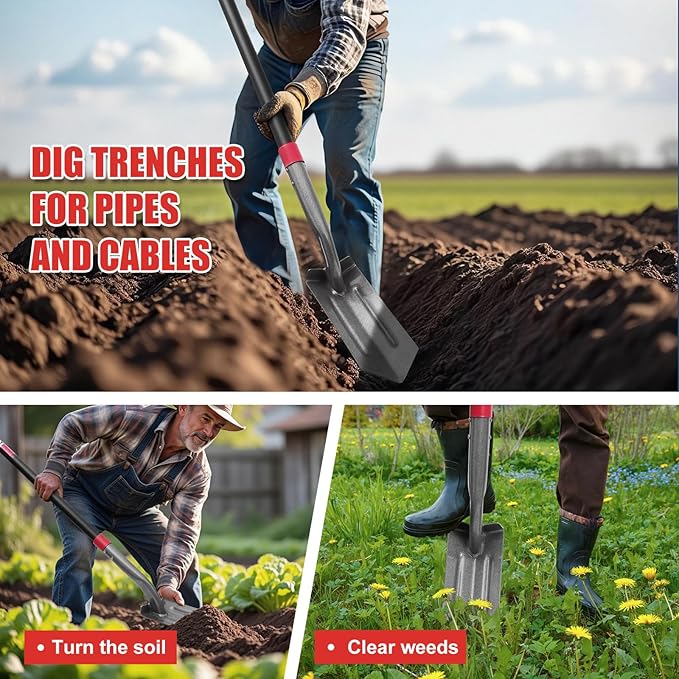 4-Inch Trench Shovel Trenching Spade Irrigation Shovel Narrow Spade Trench Digger Tool,57 inches
