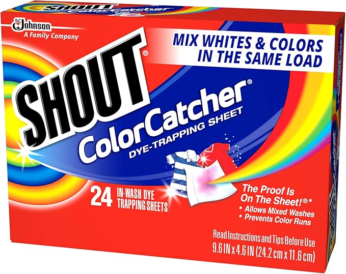 Shout Color Catcher Sheets for Laundry, Allow Mixed Washes, Prevent Color Runs and Maintain Original Clothing, 24 Count (Pack of 2)