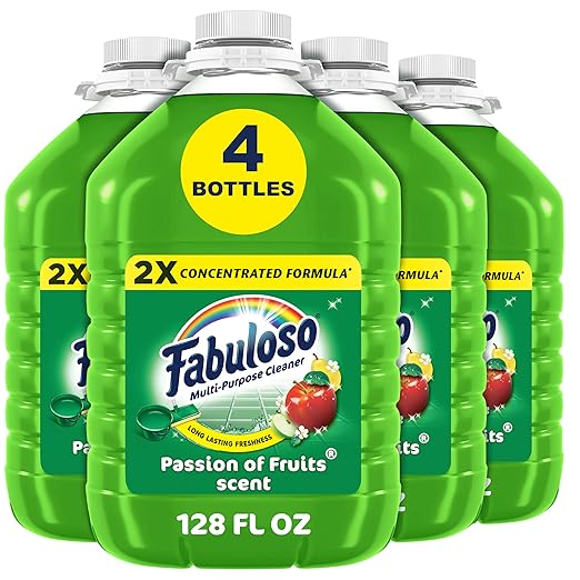 Fabuloso 2X Multi-Purpose Cleaner, No Rinse Floor Cleaner, Long-Lasting Freshness, Passion of Fruits Scent, 128 fl oz