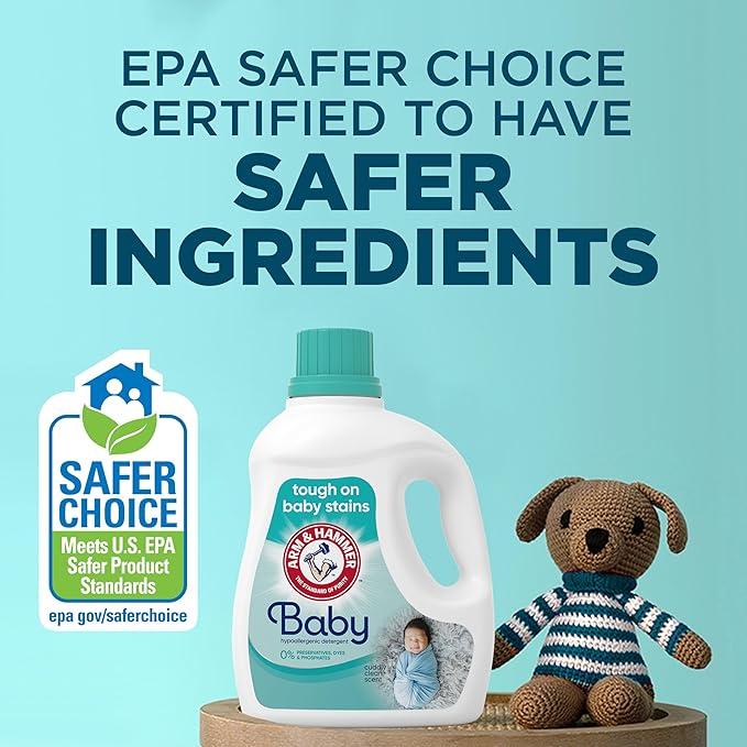 ARM & HAMMER Baby, 77 Loads Hypoallergenic Liquid Laundry Detergent, 100.5 fl oz