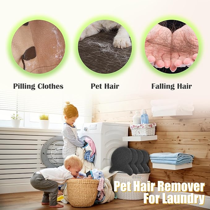 Pet Hair Remover for Laundry, Reusable Dog & Cat Hair Remover Tool, Effectively Removes Pet Hair, Lint and Dander from Bedding and Clothing, Suitable for Washing Machines, Dryers 4PCS
