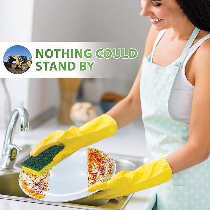 SCRUBIT Heavy Duty Scrub Sponge - Made from Tough Cellulose - Eco Friendly - Lasts for Months of Heavy Duty Kitchen Cleaning (12 Pack)