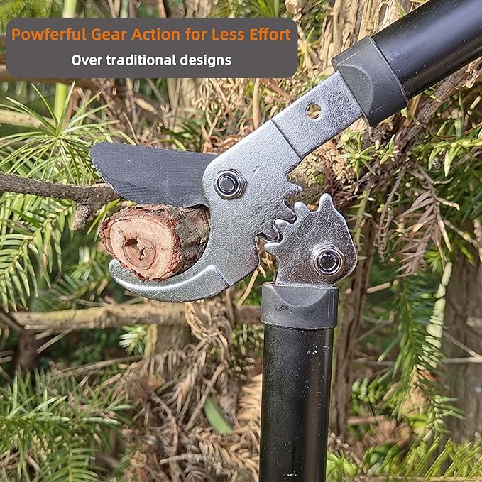 Loppers for Tree Trimming, Sharp Steel Blade Branch Cutter Bush and Tree Trimmer with 1.3" Clean Cut, Garden Clippers with Gear Action, Lightweight Pruner, Yard Tools for Gardening (15 Inch)