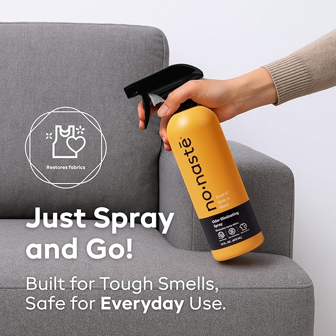 Nonaste Odor Eliminating Spray for Shoes, Gym Bags, Sports Gear & Yoga (16 Oz, Pack of 1) | Long-Lasting Fabric Refresher with Enzymes | Shoe Deodorizer & Gym Bag Deodorizer, Fabric-Safe