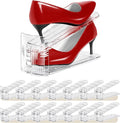 Shoe Slots Organizer 15 Pack - Shoe Stackers,3 Levels Adjustable,Space Savers 50%,Double Layer Holders for Closet (Transparent),Organizador de Zapatos