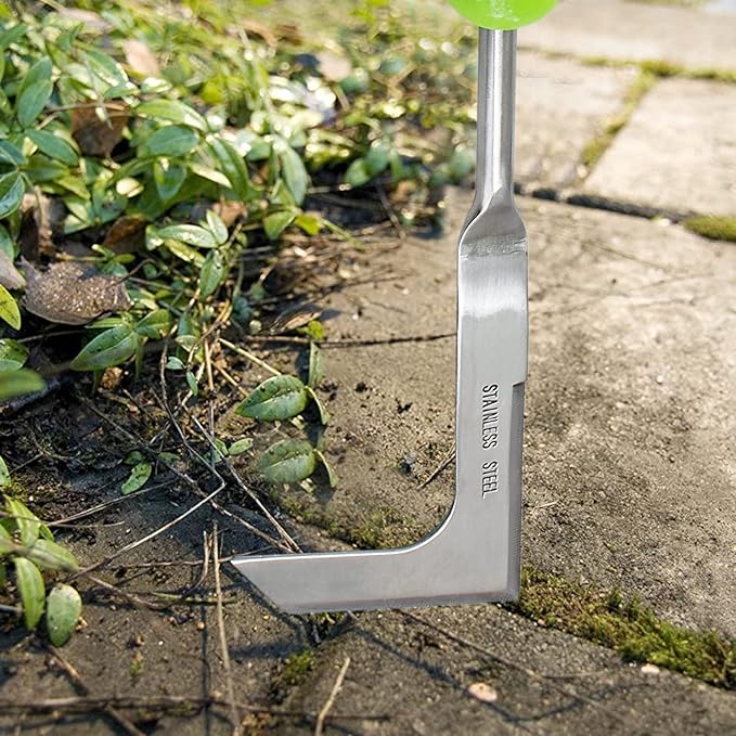 1 Pieces Hand Weed Puller Tool, Stainless Steel L Shape Garden Weed Remover Tool, Garden Weeder Tool for Lawn Farmland Transplant Gardening Plant Tool