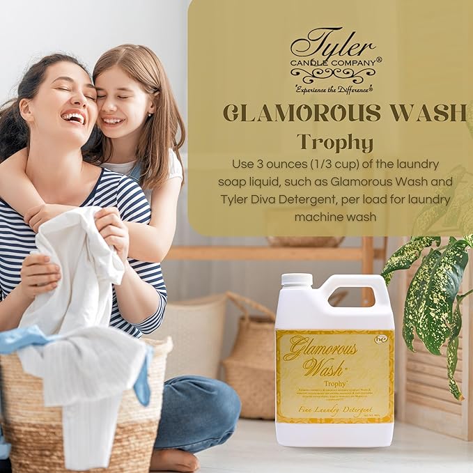 Worldwide Nutrition Bundle: Tyler Glamorous Wash Trophy Scent Laundry Liquid Detergent - Hand and Machine Washable - 32 oz (907 g) Container and Worldwide Nutrition Multi-Purpose Key Chain