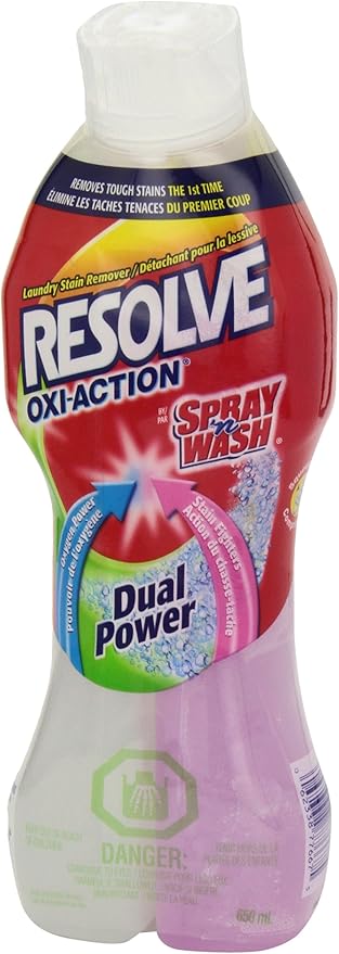 Resolve Oxi-Action Dual Power Laundry Stain Remover Pre-Treat 650 ml/22oz Imported from Canada