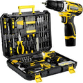 TLGREEN Complete Home Tool Kit with 12V Cordless Drill & Magnetic Bits | 138Pcs All-in-One Set for DIY, Repairs & Assembly | Durable Case & Fast Charging | Ideal for New Homeowners | Yellow
