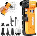 Compressed Air Duster & Vacuum 2-in-1, 180000RPM Brushless Motor Electric Air Duster with 8000mAh Battery, Rechargeable Cordless Air Blower with Window Breaker, 7-Mode Light for PC, Car, Home, Outdoor