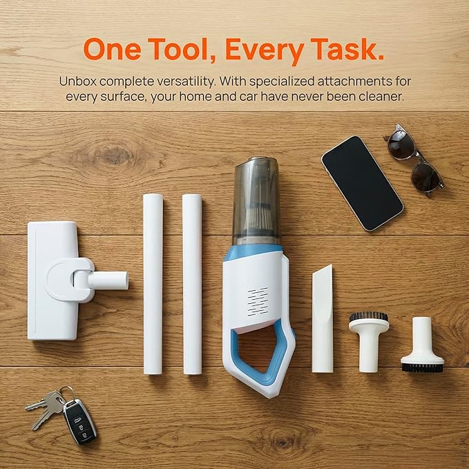 Handheld Cordless Vacuum Cleaner for Home Car Upholstery - Rechargeable Stick Dust Buster for Pet Hair Hardwood Floor & Mattress 15k Pa Lite Pro