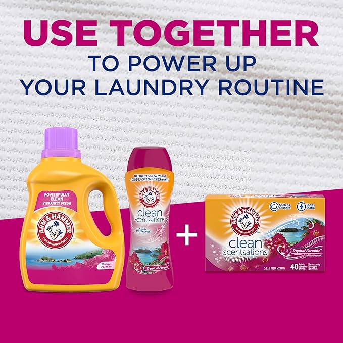 ARM & HAMMER Fabric Softener Sheets, Tropical Paradise, 100 ct