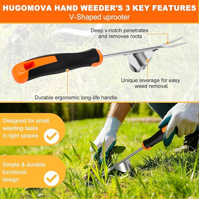 2025 Weed Puller Tool, 4 Pack New Garden Stainless Steel Weeder Tool Hand Weeder Tool,Multi-Purpose Weed Remover Tool Weeding Tools for Gardening