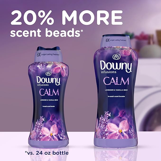 Downy Calm In-Wash Laundry Scent Booster Beads, Soothing Lavender and Vanilla Bean scent, 30.1 OZ, laundry scent beads, Long-lasting Freshness