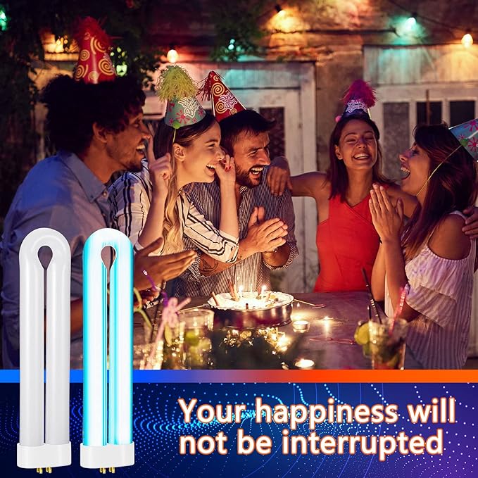 Bug Zapper Replacement Bulb 15 W U Shaped Twin Tube Bulb Indoor Outdoor Bug Zapper Light with 4 Pin Base(White,4 Pieces)