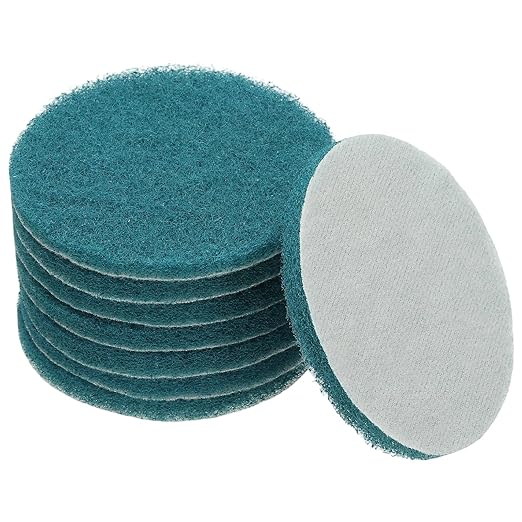 Power Scrub Pads, Scrubbing Pads 1500 Grits Scouring Discs - Fitting for (Home Kitchen Cleaning - Drill Attachment - Scrubber Replacement) 8 Pcs & 4 Inch & Blue