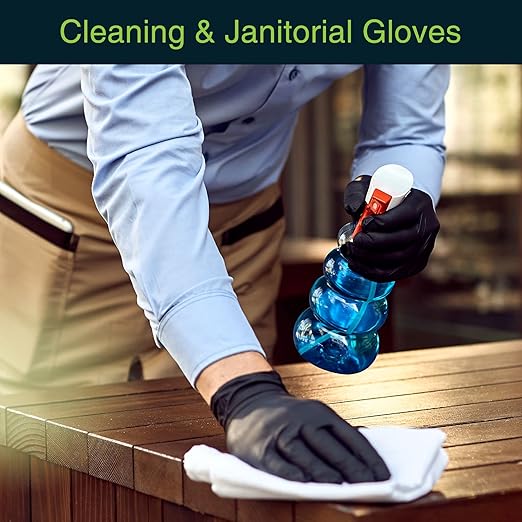 Black Gloves Disposable Latex Free Large, 50 Count - Medical and Dental Grade Surgical Gloves - Powder Free Nitrile Gloves Large - 3 Mil Thickness