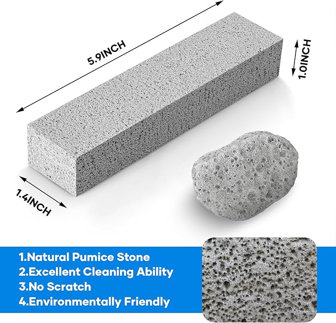 24 Pack Pumice Stone, Gray Pumice Stone for Toilet Bowl Cleaning, Scouring Stick for Cleaning Toilet, Bathroom, Kitchen Sink, Grill (Gray)