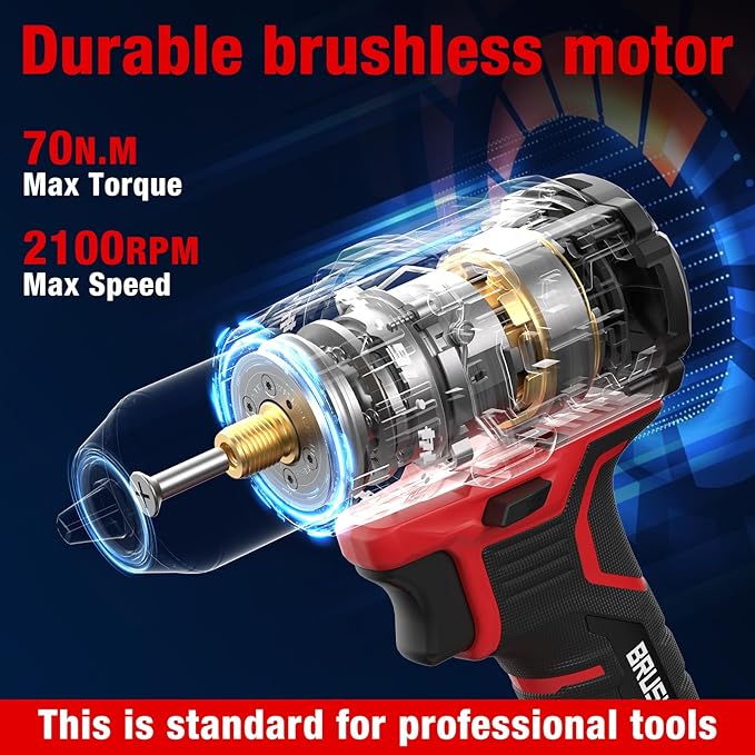 20V Power Drill Drivers, 70N.m,cordless drill with battery and charger, Masonry & Tile Drill Bits, for Home DIY, Construction, Repair power tools