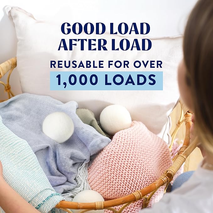 Cleancult Wool Dryer Balls (3 Count) - Made from 100% New Zealand Wool - Biodegradable Dryer Balls - Shorten Dry Times, Soften Clothes, and Stop Static Cling - Lasts up to 1000 Loads