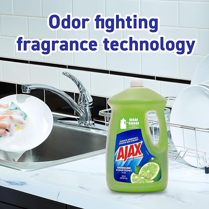 Ajax Dish Soap, Liquid, Vinegar and Lime | 90 oz Bottle | Pack of 2 | Ultra Formula