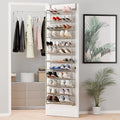 Whitmor 36 Pair Over The Door Shoe Organizer, 12 Tier Hanging Shoe Organizer, Heavy Duty Metal & Mesh Shoe Holder, Hanging Shoe Rack for Closet Organizer & Storage, 69"L x 21.7"W x 7.5"H, Mocha