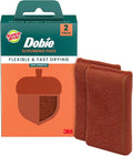 Scotch-Brite Harvest Dobie Scrubbing Pads, Non-Scratch Kitchen Sponge for Cleaning Dishes, Appliances, and Bathrooms, Copper Acorn Dish Sponge That Dries Fast, 2-Pack
