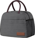 douyadady Lunch Bag Women/Men Lunch Box Women/Men (white&black stripe)