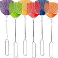 Bug & Fly Swatter – Braided Metal Handle 6 Pack Fly Swatters – Indoor/Outdoor – flyswatter (21 inch - Set of 6)