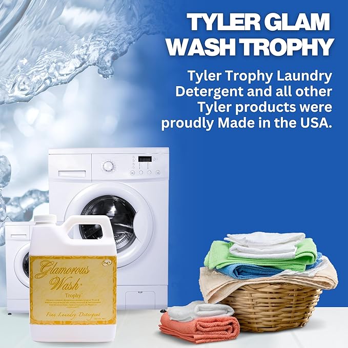 Worldwide Nutrition Bundle: Tyler Glamorous Wash Trophy Scent Laundry Liquid Detergent - Hand and Machine Washable - 32 oz (907 g) Container and Worldwide Nutrition Multi-Purpose Key Chain