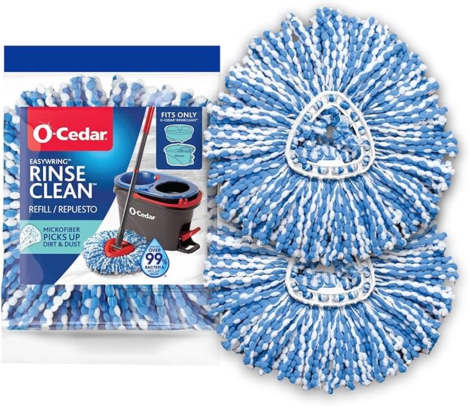 O-Cedar RinseClean Spin Mop Microfiber Refill, 1 CT (Pack of 2)