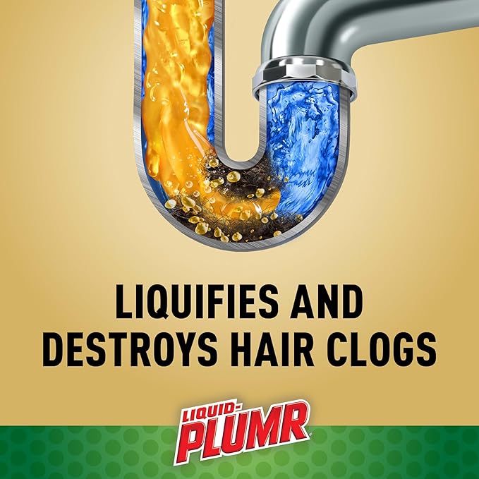 Liquid-Plumr Pro-Strength Hair Eliminator Gel Clog Remover, Hair Clog Remover and Drain Opener, Safe for All Septic Systems and Pipes, 16 fl. oz. Bottle (Pack of 2)