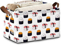 Cute Sushi Storage Basket,Japanese Collapsible Storage Bin Cubes for Living Room Bedroom Blankets Home Storage 17x11.5x10Inch