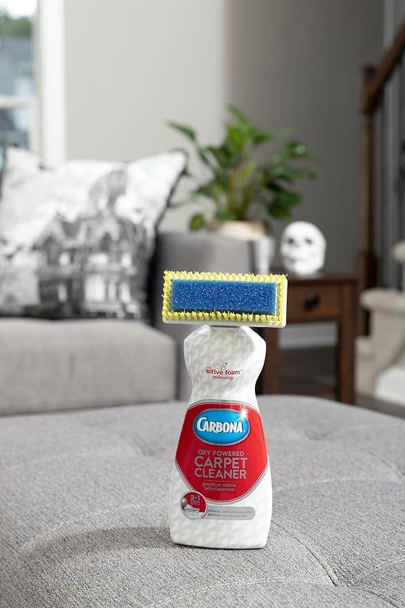 Carbona Carpet Cleaner with Brush | Oxy-Powered Foam for Spot Stain Removal | 13.5 Fl Oz