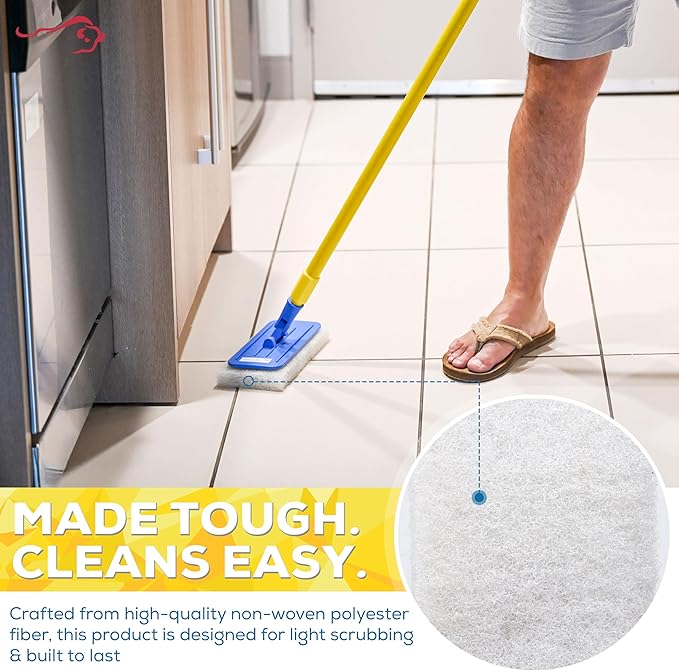 KLEEN HANDLER Light White Cleaning Pad | Multipurpose Household Scrub, Non-Scratch for Delicate Surfaces (Pack of 5)