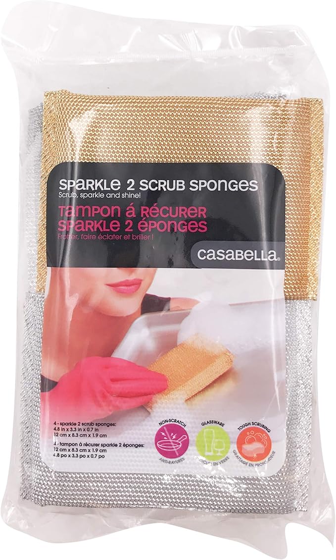 Casabella Sparkle Scrub Sponge, (Pack of 48)