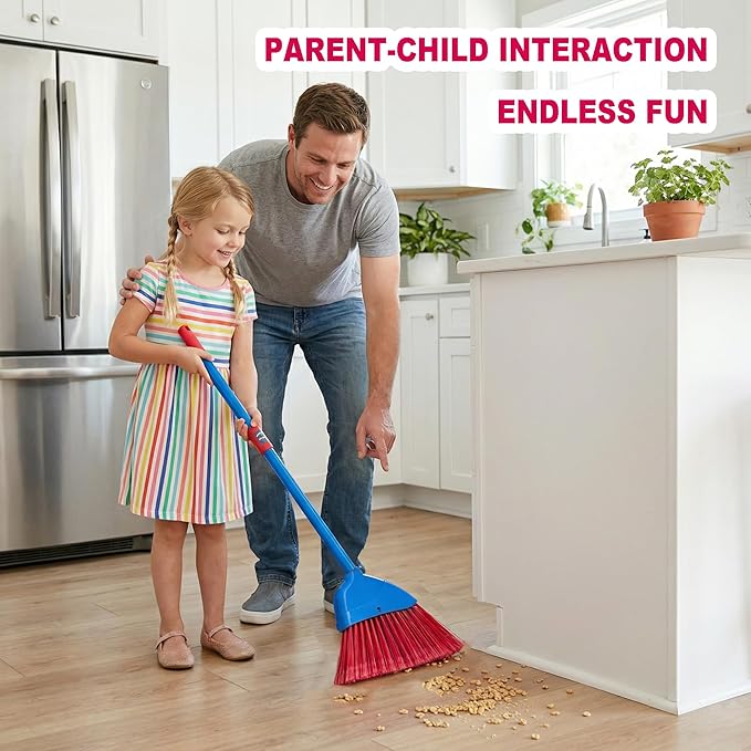 Small Broom-Indoor or Outdoor Portable Broom with Adjustable Handle, Cleaning Little Helper for Housekeeping,Office,Working Desk,Pet Nest