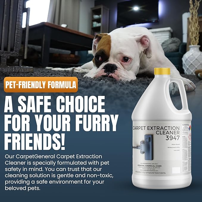 Carpet Extraction Cleaner - Water-Based Professional Deep Clean Carpet Cleaner Solution for Machine - Heavy Duty Stain Remover, Pet-Friendly, Ideal for Residential & Commercial Use