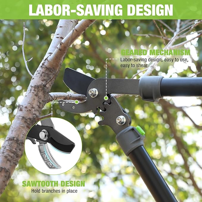WORKPRO 28" Anvil Lopper for Gardening, Long handle Branch Cutter with 1.6" Cutting Capacity, Heavy-Duty Pruning Shear Featuring Gear System for Tree Trimming, Handheld Garden Shear with Sharp Blade