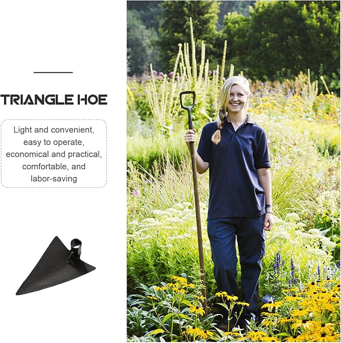 DOITOOL Japanese Garden Hoe Triangle Weeding Hoe Steel Gardening Tool 10.62X7.87X3.14 Inch Handheld for Planting and Soil Digging