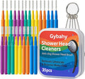 Shower Head Cleaning Brushes, 35 PCS Multi-Size Nozzle Cleaner Tool with Storage Case, Shower Head Cleaner Picks for Unclogging Small Holes, Bathroom, Faucets & Spray Nozzles(Multi Color)