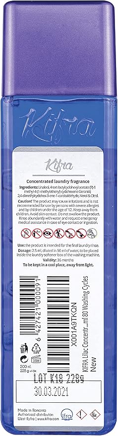 KIFRA Lilac Concentrated Laundry Fragrance 6.76 Fl Oz 200ml 80 Washing Cycles