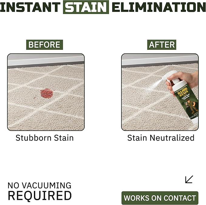 Carpet Stain Remover Spray 32oz (2 Pack) – Powerful Cleaner & Spot Remover for Upholstery, Rugs & Fabric – Removes Wine, Coffee, Grease & Food Stains – Fragrance Free