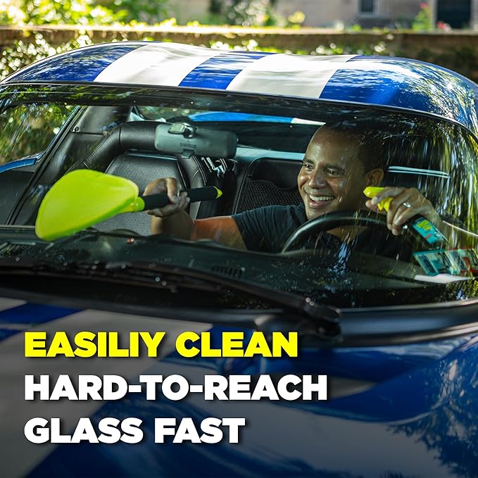 Invisible Glass 95160-4PK Reach & Clean Windshield Cleaning Tool and Car Window Cleaner Tool for Interior and Exterior Auto Glass with 2 Microfiber Pads and Storage Bag – Pack of 4