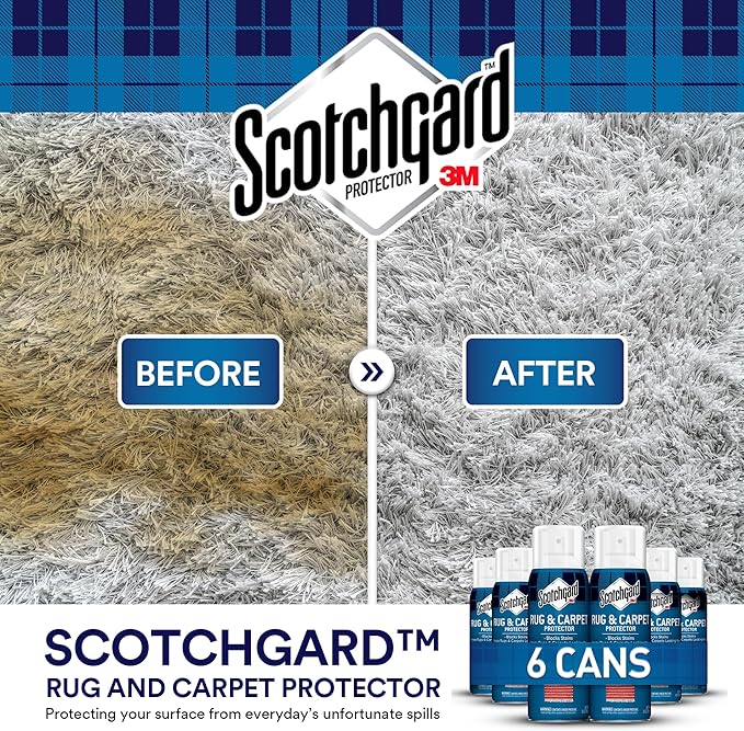 Scotchgard Carpet & Upholstery Protector Spray, 14 oz (Pack of 6) – Blocks Stains & Resists Soiling, Fabric Stain Guard for High-Traffic Areas, Easy to Apply for Long-Lasting Protection