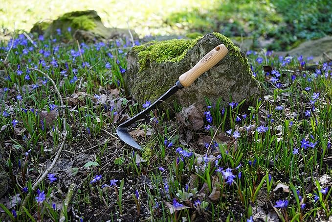 DeWit Tierra Garden Right Hand Japanese Hand Hoe, Handheld Gardening Tool to Remove Grass, Weeds, and More