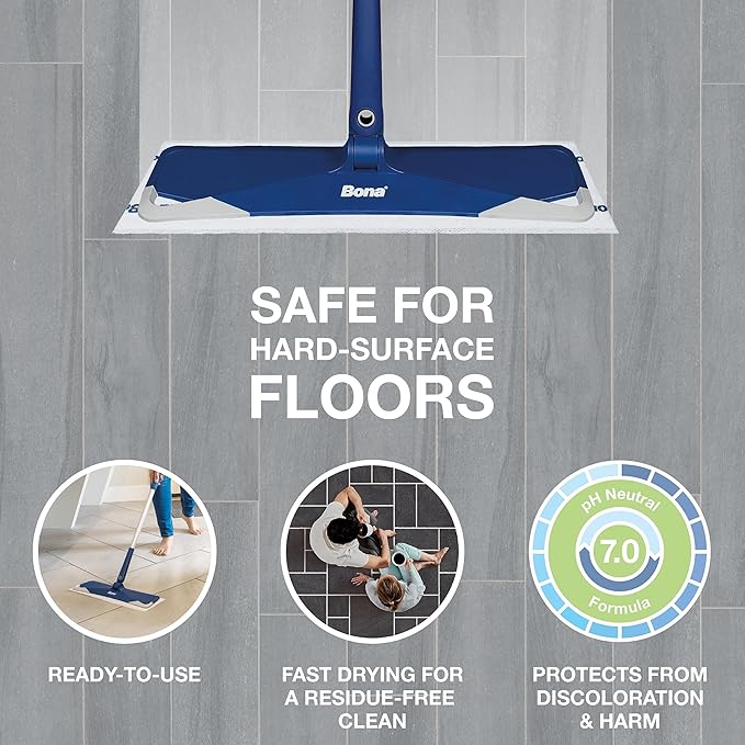 Bona Multi-Surface Floor Disposable Wet Cleaning Pads - Residue-Free Floor Cleaning Solution for Stone, Tile, Laminate, and Vinyl Floors - 12 Count (Pack of 2)