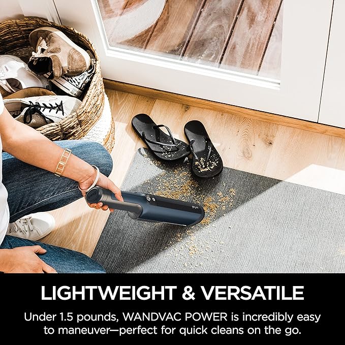 Shark WV410BL WANDVAC Cordless Hand Vacuum, Ultra-Lightweight & Portable with Powerful Suction & Tools for Pets, Designed for Car & Home, Dark Blue (Renewed)